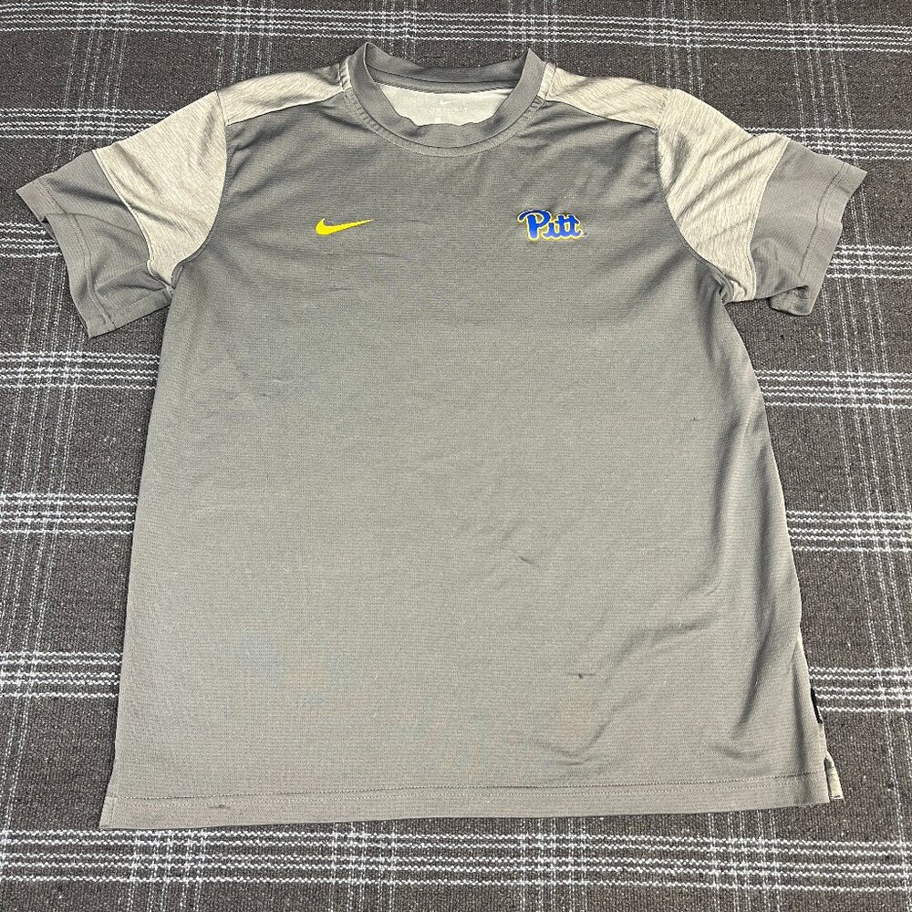 Nike Pitt Panthers Dri Fit Mens Large Short Sleeve Gray Pittsburgh Football